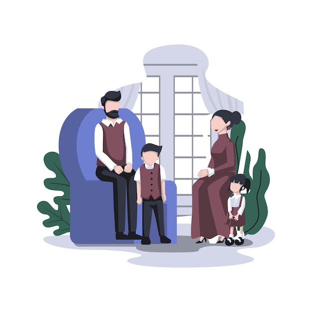 global day of parents flat illustration vector design