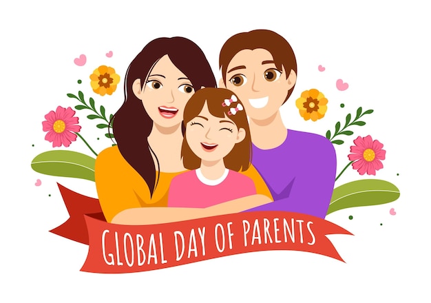 Global Day of Parents Illustration with Importance of Being a Parenthood and its Role in Kids