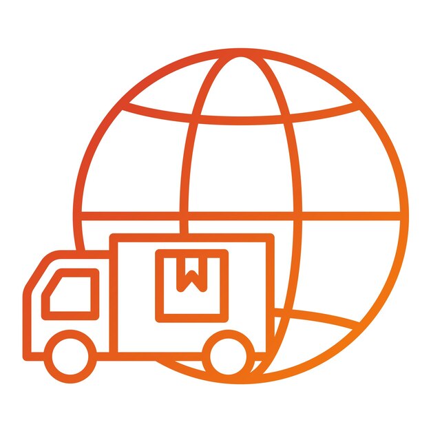 Vector global delivery icon style