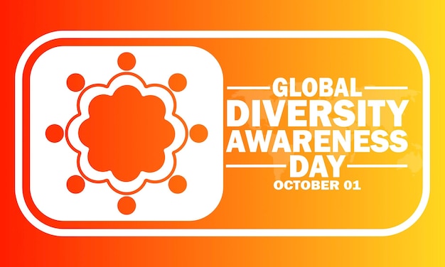 Global Diversity Awareness Day Vector Template Design Illustratie 1 oktober Geschikt voor kaartjes, posters en banners