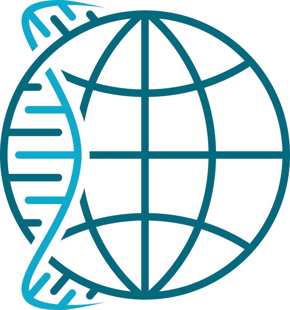 Vector global and dna logo vector icon design