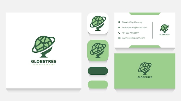 Global and Eco Tree Logo Template and Business Card