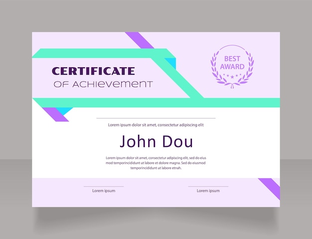 Global economics certificate design template