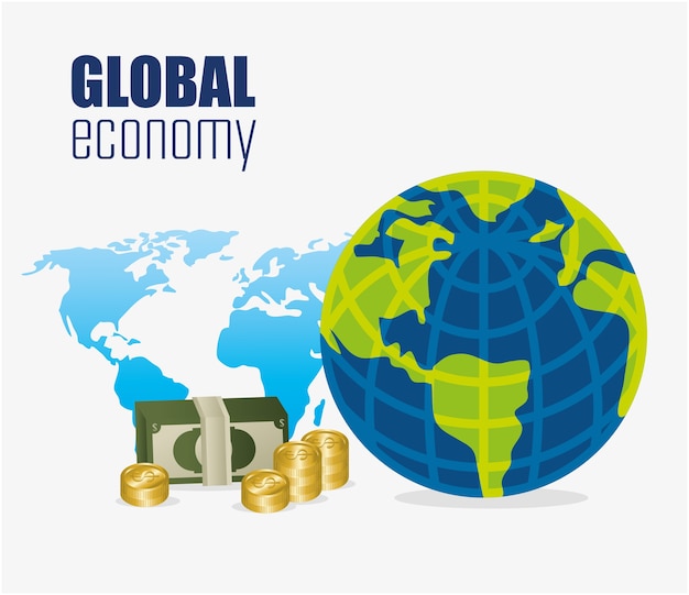 Vector global economy,money and business
