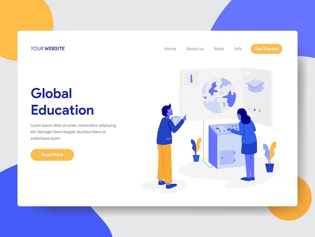 Global Education Illustration for Web Pages