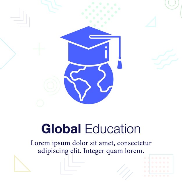 Global Education Vector illustration icon, Related to school and education