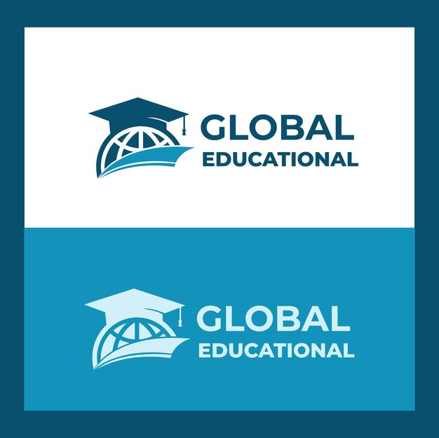 Vettore logo educativo globale