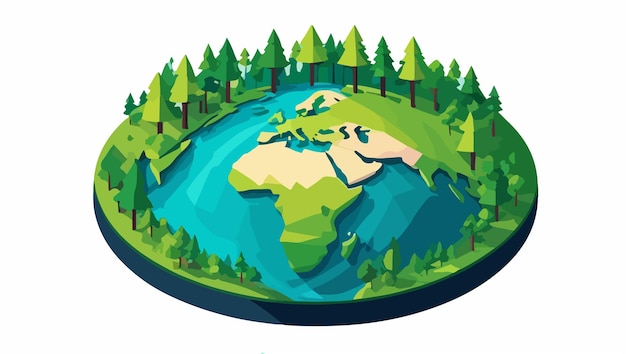 Vector global environment concept with trees