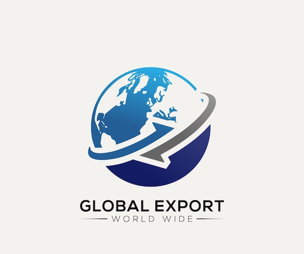 Vector global export import logo design template illustration