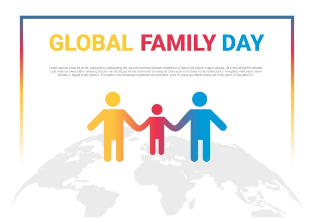 Vector global family day background celebrated on january 1st