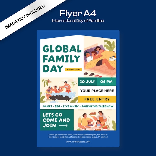 Vector global family day flyer template