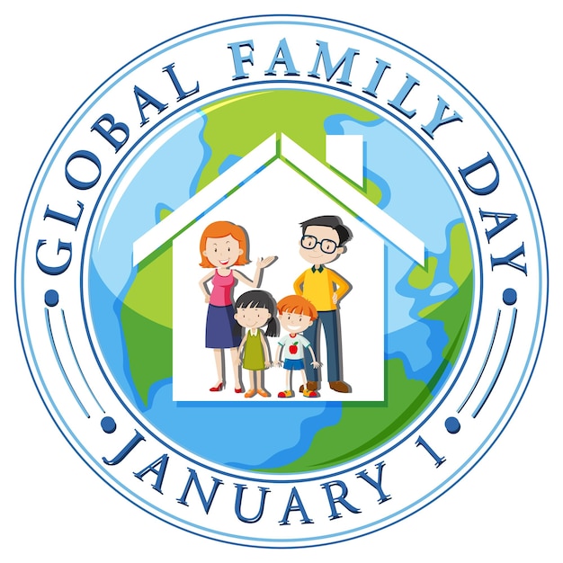 Premium Vector Global family day logo design