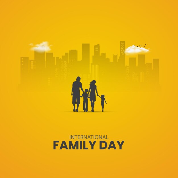 Global family day world family day design for social meadi cretive post 3d illustration