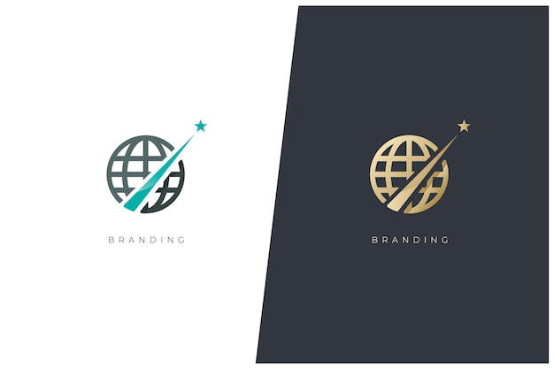 Global Growth Marketing Trading Networking Vector Logo Concept