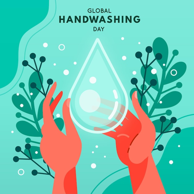 Vector global handwashing day celebration