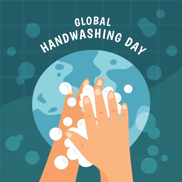 Vector global handwashing day concept