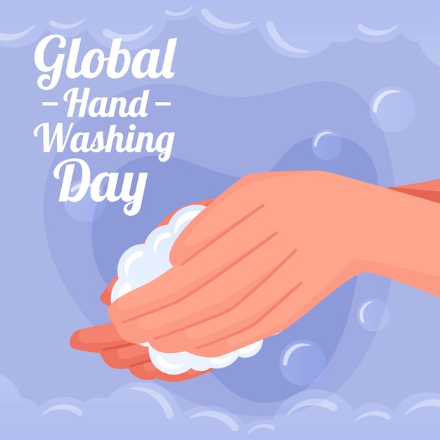Вектор Шаблон дизайна иллюстрации глобального дня мытья рук