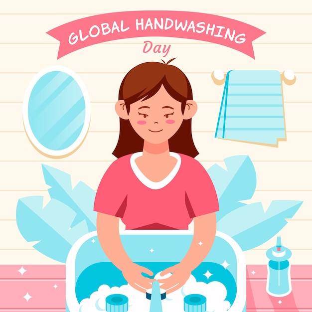 Global handwashing day illustration