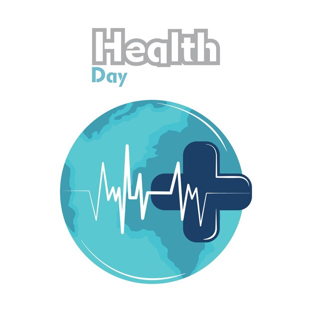 Vector global health awareness concept with world health day