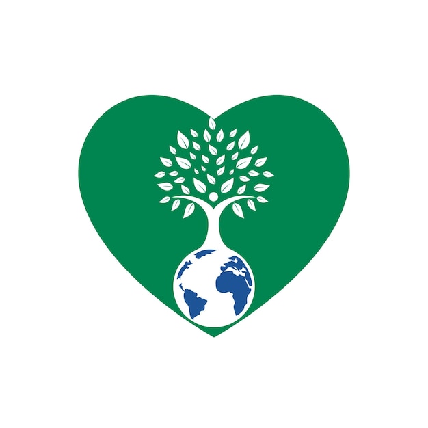 Modello di progettazione di logo di vettore di albero umano globale