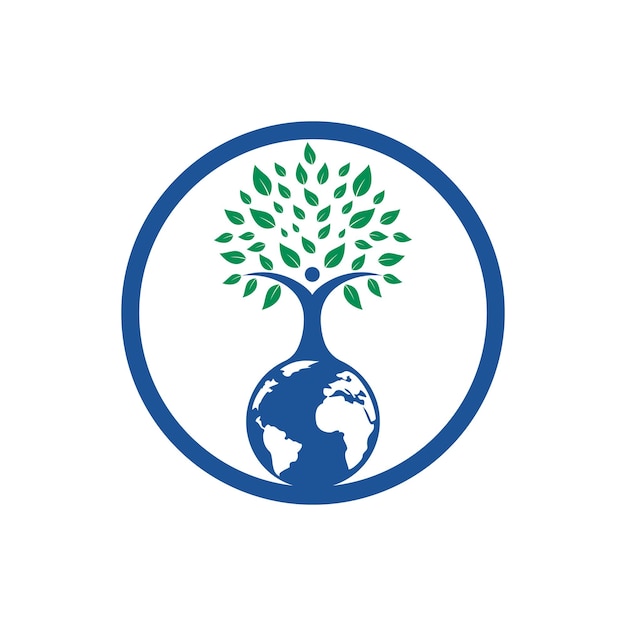 Global human tree vector logo design template