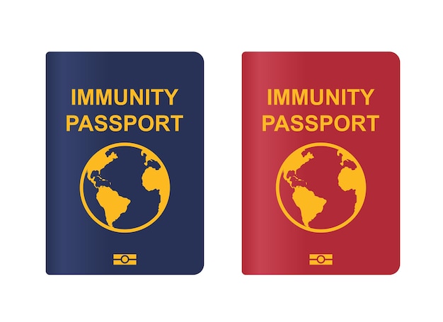 Passaporto di immunità globale. icona del passaggio immunitario del coronavirus. illustrazione vettoriale isolato su sfondo bianco