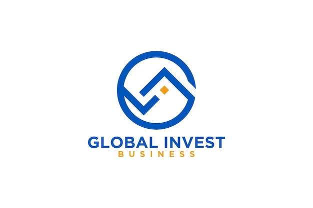Глобальный инвестиционный логотип дизайн бизнес-консалтинг икона символ иллюстрация G начальная буква