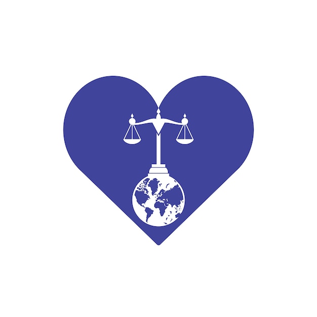 벡터 글로벌 법률 아이콘 로고 개념 또는 규모 아이콘 로고 디자인이 포함된 글로브