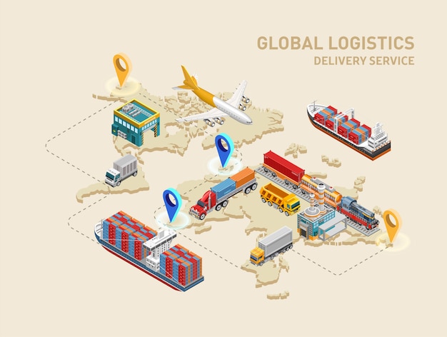 Global logistics scheme with destination points