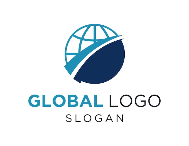 Global logo ontwerp gemaakt met behulp van de Corel Draw 2018 applicatie met een witte achtergrond