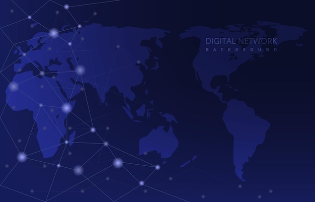 Global Map Digital Network Connection Internet Technology Background