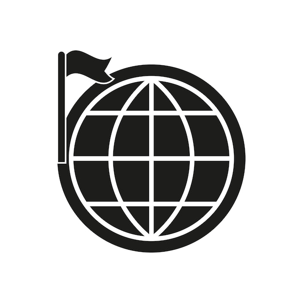 Global map flag pointer icon Vector illustration EPS 10