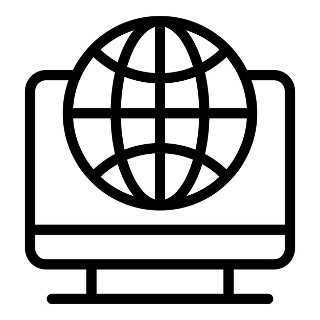 グローバル マーケティングのアイコン白い背景に分離された Web デザインのグローバル マーケティングのベクトルのアイコンを概要します。