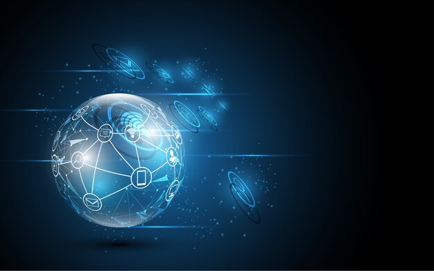 Global network connection abstract technology background