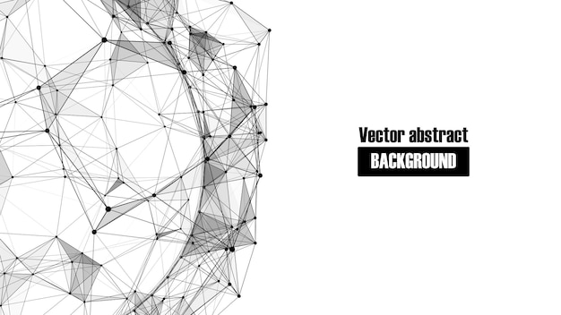 Vettore connessione di rete globale sfondo vettoriale astratto di punti e linee con poligoni il concetto di scienza della tecnologia digitale dei big data e sviluppo it