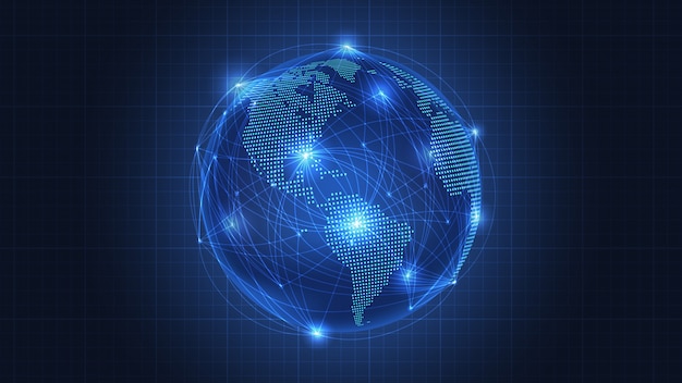 Vector global network connection background