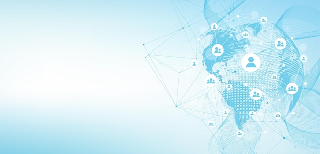 Global network connection Big data visualization Social network Internet technology Vector