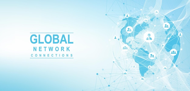 Vector global network connection concept big data visualization internet technology