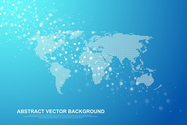 Vector global network connection concept. big data visualization. social network communication