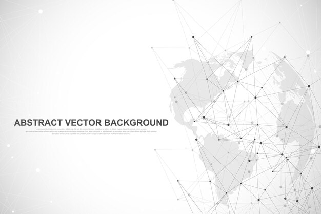 Concetto di connessione di rete globale. visualizzazione dei big data.