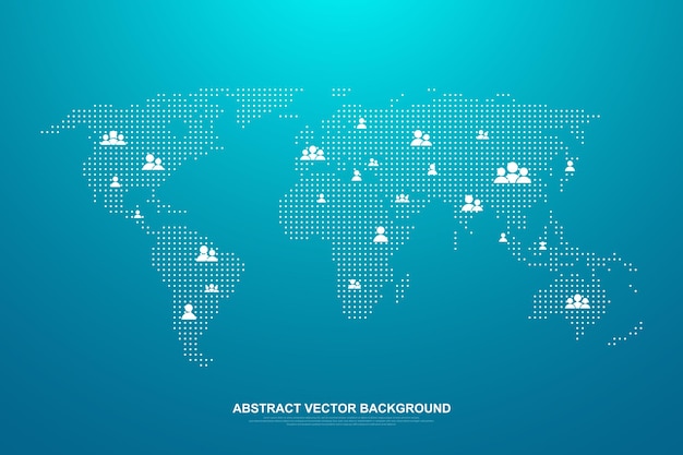 Concetto di connessione di rete globale social media sfondo astratto comunicazione internet big data n