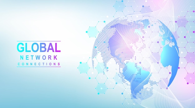 Global network connection concept visualization