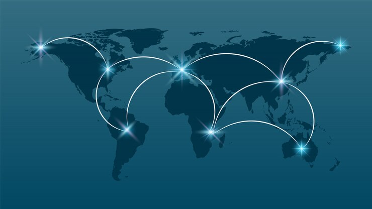 Vector global network connection, internet and global connection concept