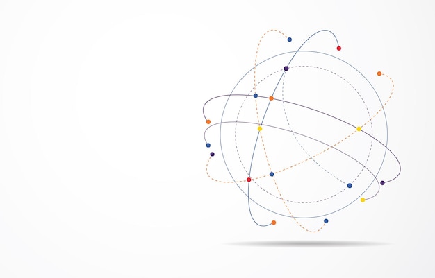 벡터 글로벌 네트워크 연결 세계 지도 포인트 및 글로벌 비즈니스 벡터 일러스트 레이 션의 라인 구성 개념