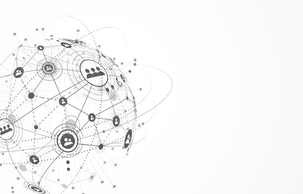 Global network connection world map point and line composition concept of global business vector illustration