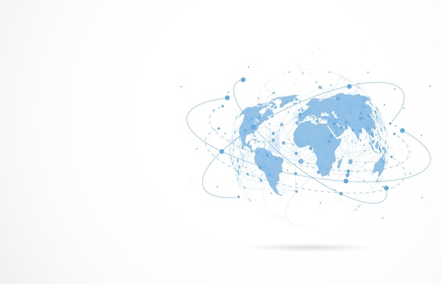 Global network connection World map point and line composition concept of global business Vector Illustration