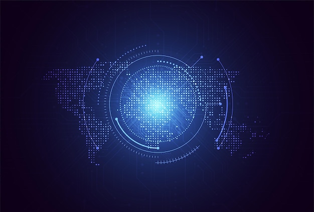 Connessione di rete globale concetto di punto della mappa mondiale e composizione della linea del business globale