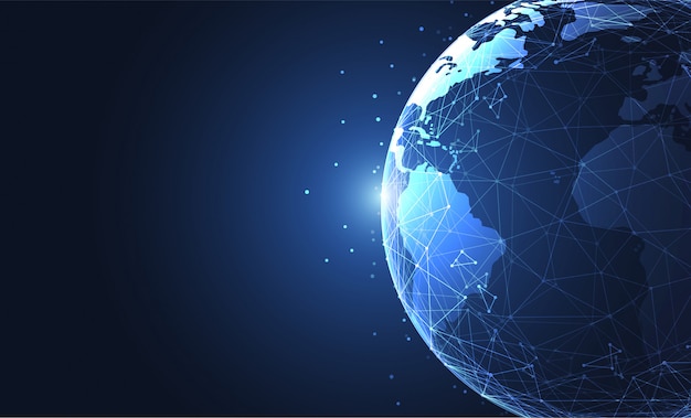 グローバルネットワーク接続世界地図のポイント