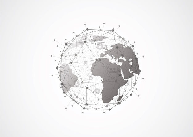 Vector global network connection. world map point