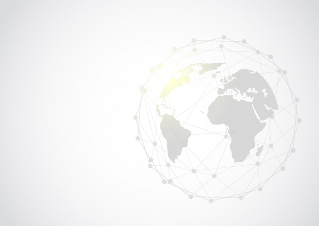 Global network connection. world map point